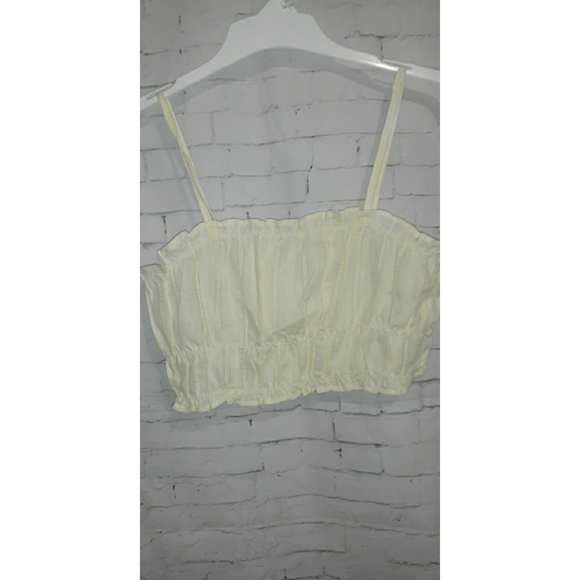 Frill trim Ruched crop cami top - Picture 1 of 2